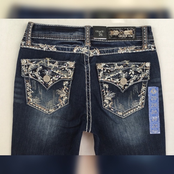 NWT GRACE IN LA JEANS Mid Rise Easy Skinny Jean - Picture 5 of 7